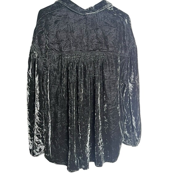 Free People We the Free Long Sleeve Button Up Oversized Tunic Top Velvet X Small - Picture 11 of 13